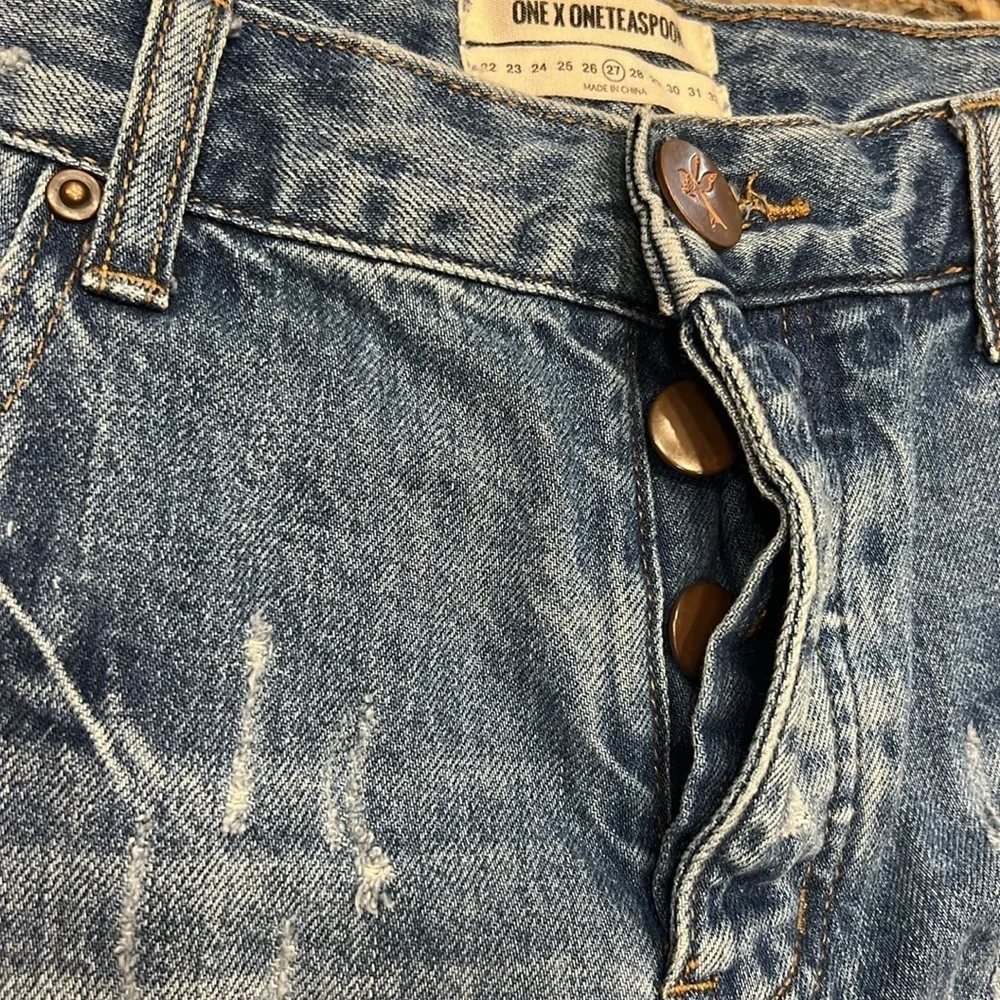 One Teaspoon Bandits Denim Shorts, Relaxed Fit Long Rise Twisted Cuff He…